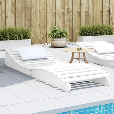 Sun Lounger White 205x70x31.5 cm Solid Wood Pine Payday Deals