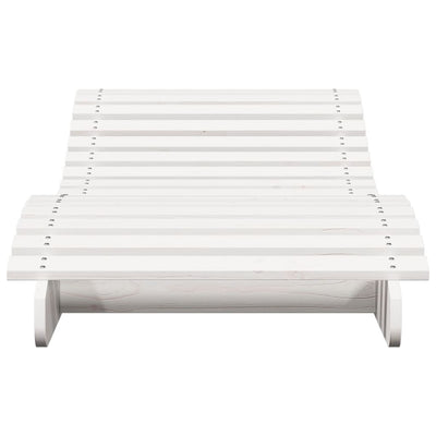 Sun Lounger White 205x70x31.5 cm Solid Wood Pine Payday Deals