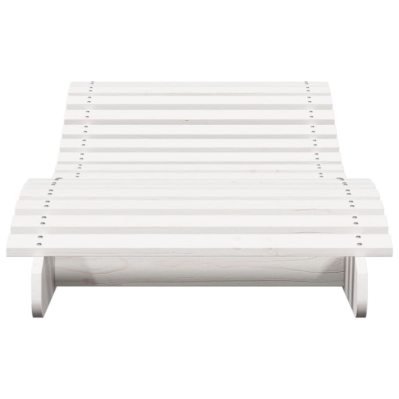 Sun Lounger White 205x70x31.5 cm Solid Wood Pine Payday Deals