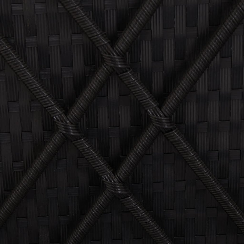Sun Lounger with Canopy and Cushion Poly Rattan Black Payday Deals