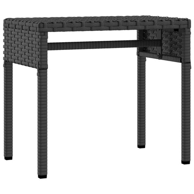 Sun Lounger with Canopy and Table Black Poly Rattan Payday Deals