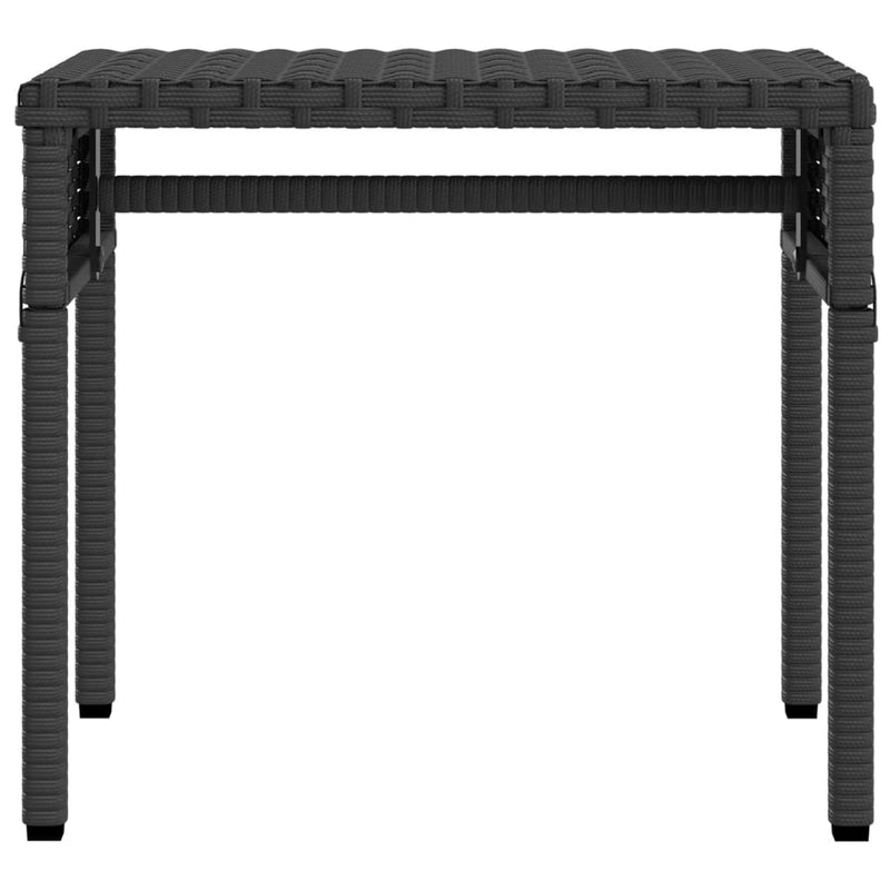 Sun Lounger with Canopy and Table Black Poly Rattan Payday Deals