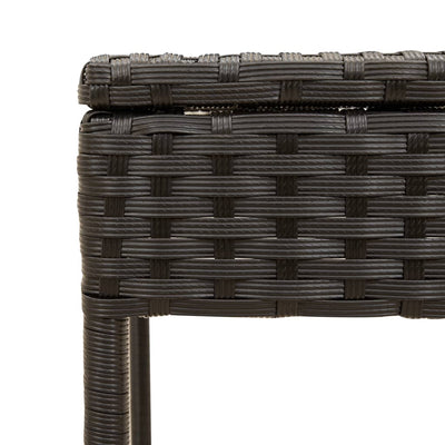 Sun Lounger with Canopy and Table Black Poly Rattan Payday Deals