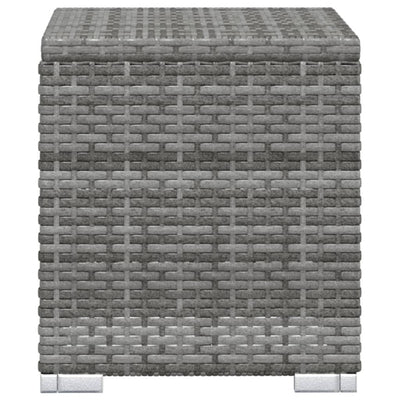 Sun Lounger with Cushion and Tea Table Poly Rattan Grey Payday Deals
