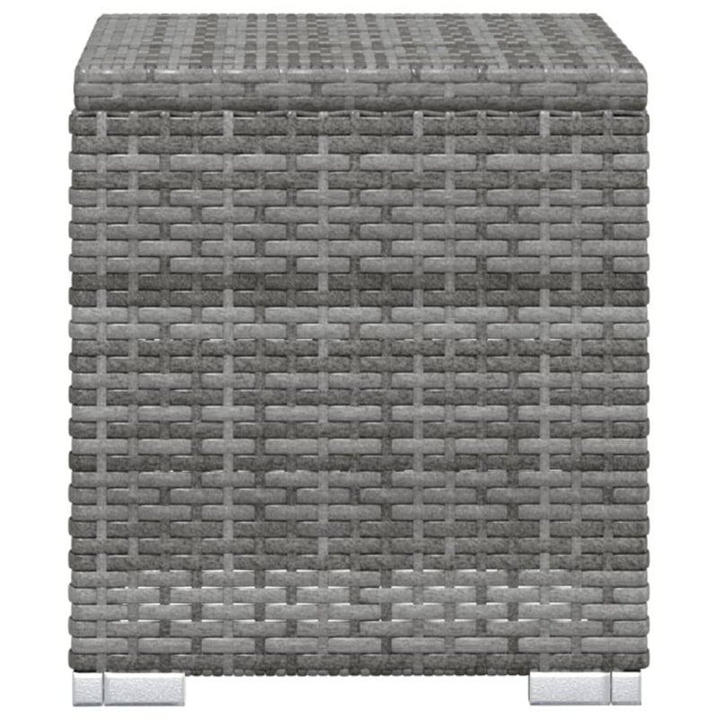 Sun Lounger with Cushion and Tea Table Poly Rattan Grey Payday Deals