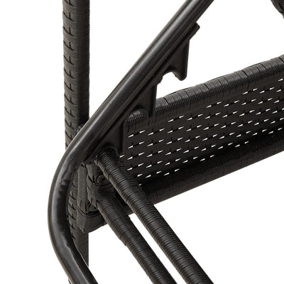 Sun Lounger with Cushion Black 63x200x81 cm Poly Rattan Payday Deals