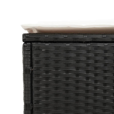 Sun Lounger with Cushion Black Poly Rattan Payday Deals