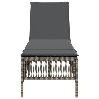 Sun Lounger with Cushion Grey Poly Rattan Payday Deals