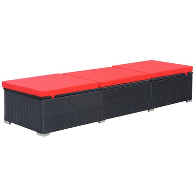 Sun Lounger with Cushion Poly Rattan Black Payday Deals