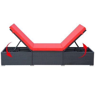 Sun Lounger with Cushion Poly Rattan Black Payday Deals