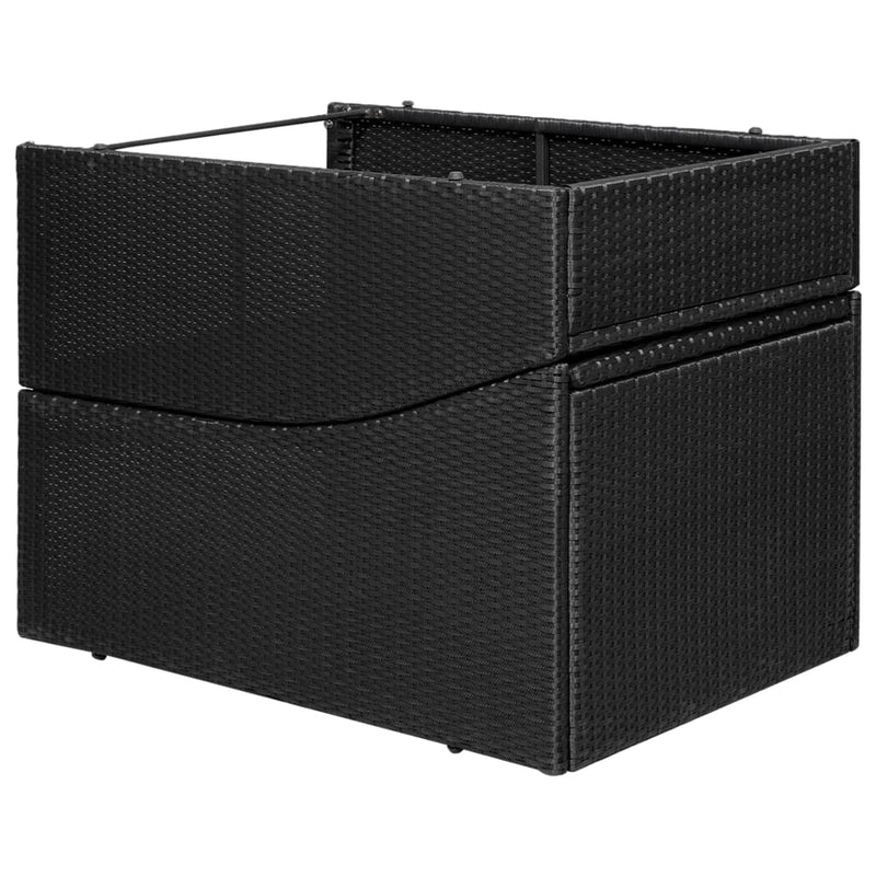Sun Lounger with Cushion Poly Rattan Black Payday Deals