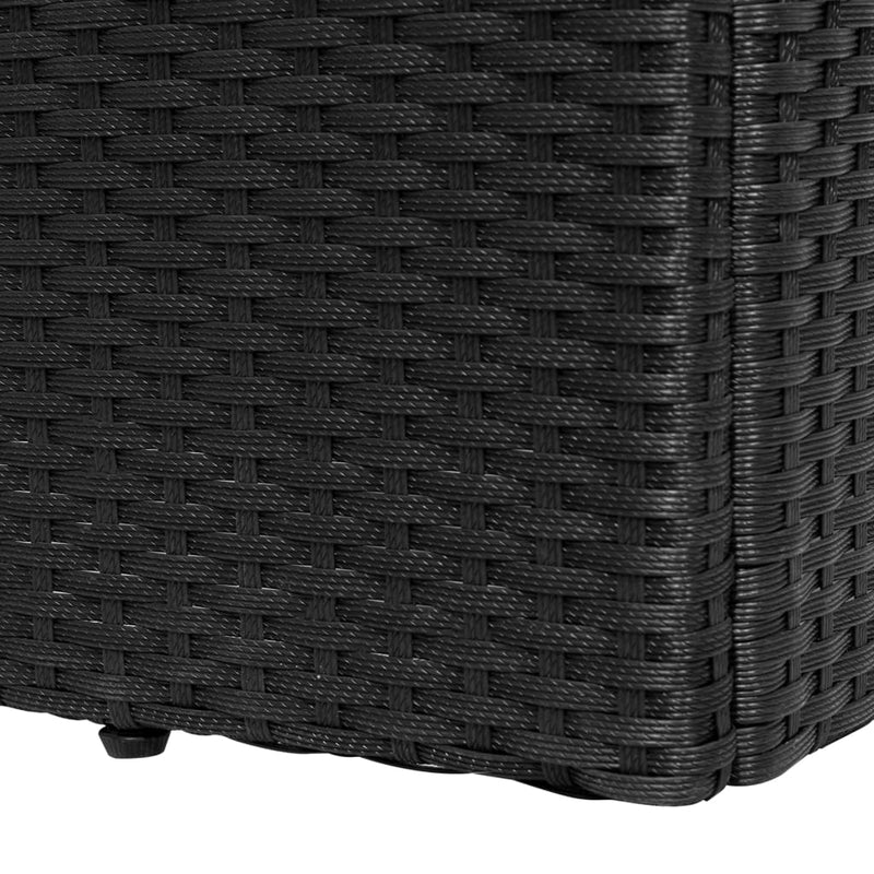 Sun Lounger with Cushion Poly Rattan Black Payday Deals