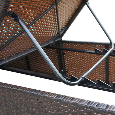 Sun Lounger with Cushion Poly Rattan Brown Payday Deals