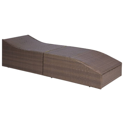 Sun Lounger with Cushion Poly Rattan Brown Payday Deals