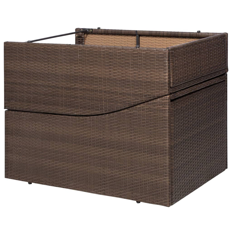 Sun Lounger with Cushion Poly Rattan Brown Payday Deals