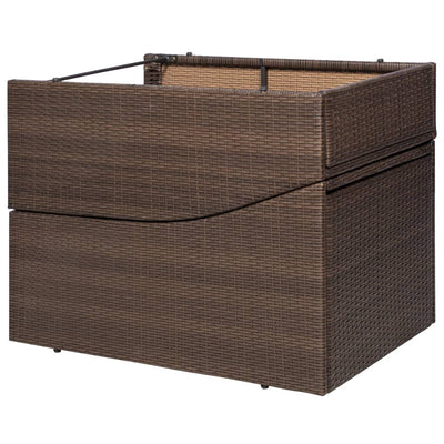 Sun Lounger with Cushion Poly Rattan Brown Payday Deals