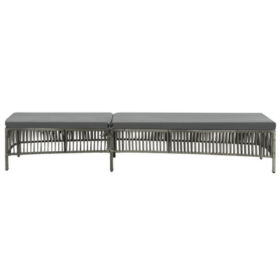 Sun Lounger with Cushion Poly Rattan Grey Payday Deals