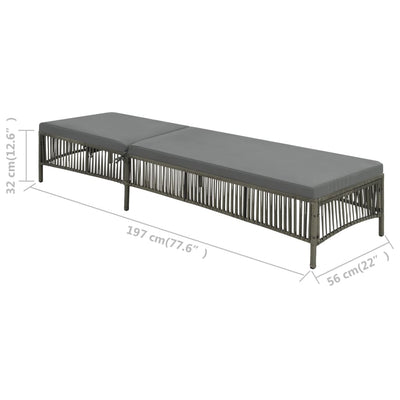 Sun Lounger with Cushion Poly Rattan Grey Payday Deals