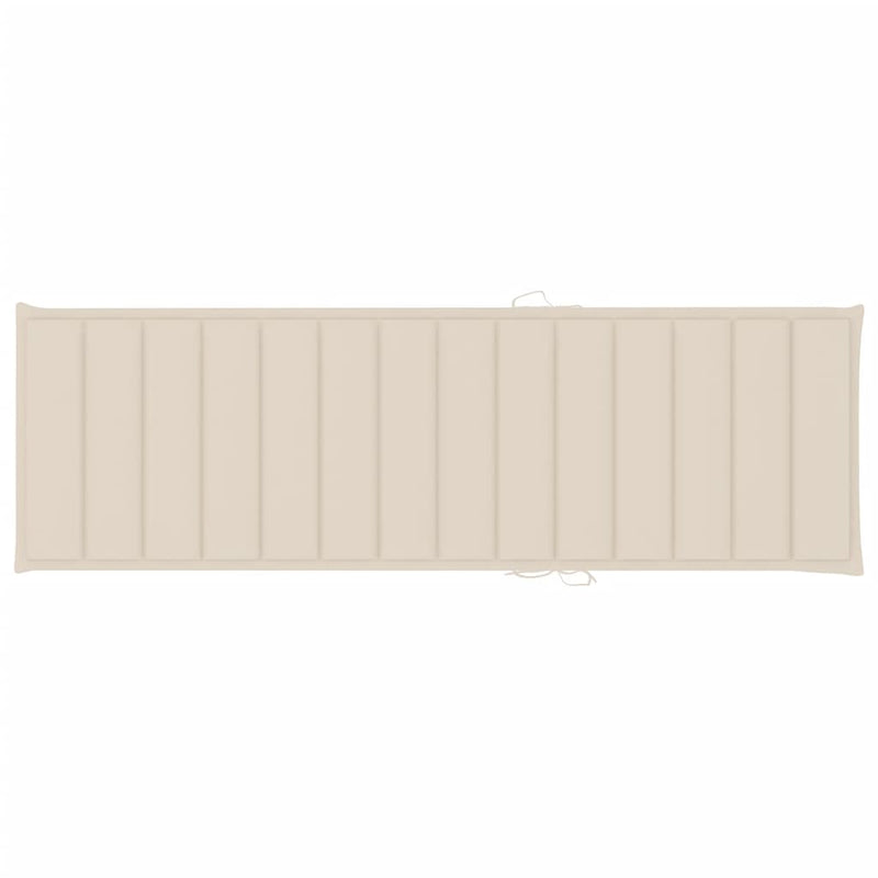 Sun Lounger with Cushion Solid Acacia Wood Payday Deals