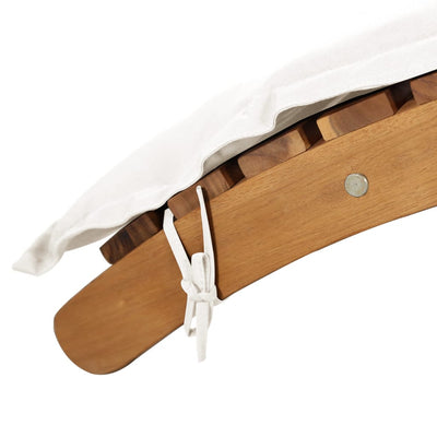 Sun Lounger with Cushion Solid Acacia Wood Cream Payday Deals