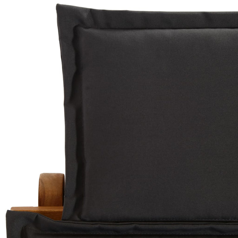 Sun Lounger with Cushion Solid Acacia Wood Dark Grey Payday Deals