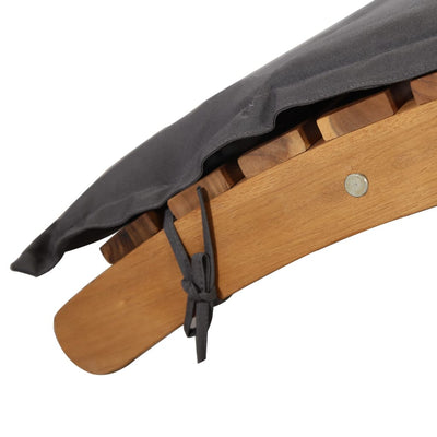 Sun Lounger with Cushion Solid Acacia Wood Dark Grey Payday Deals