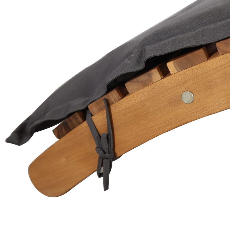 Sun Lounger with Cushion Solid Acacia Wood Dark Grey Payday Deals