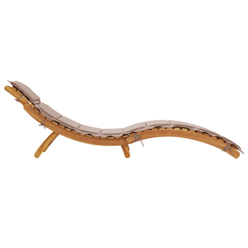 Sun Lounger with Cushion Taupe Solid Wood Acacia Payday Deals