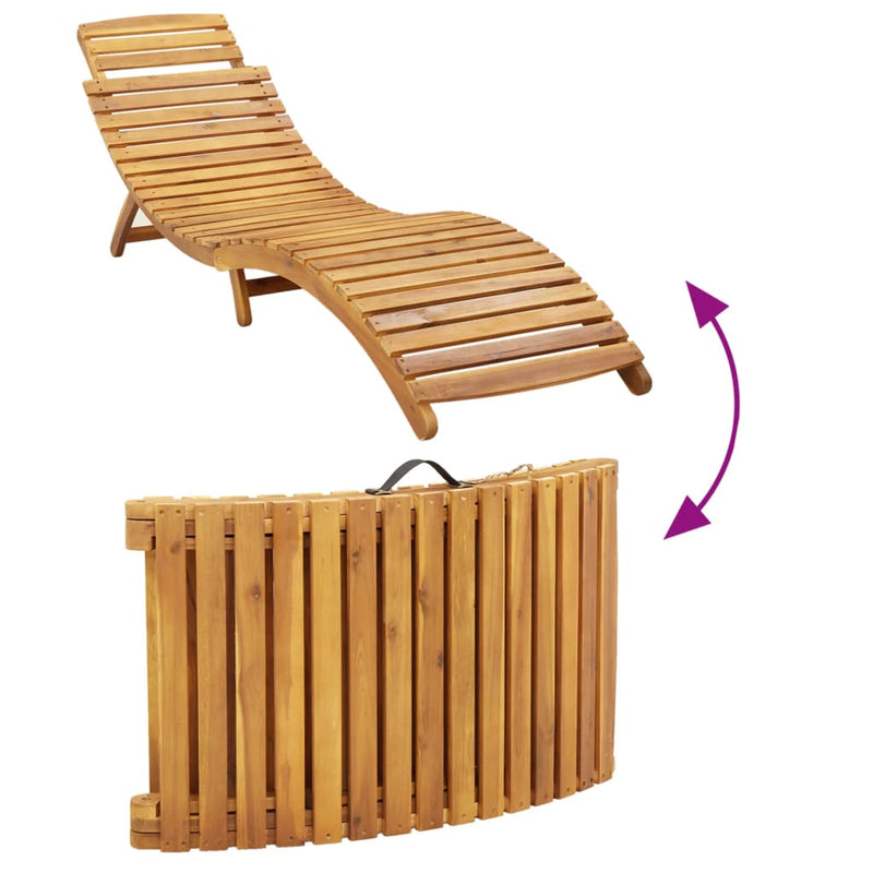Sun Lounger with Cushion Taupe Solid Wood Acacia Payday Deals