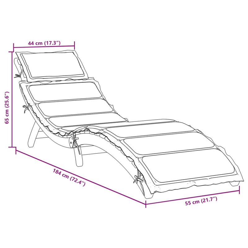 Sun Lounger with Cushion Taupe Solid Wood Acacia Payday Deals