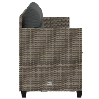 Sun Lounger with Cushions Grey Poly Rattan Payday Deals