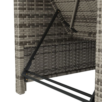 Sun Lounger with Dark Grey Cushion Poly Rattan Grey Payday Deals
