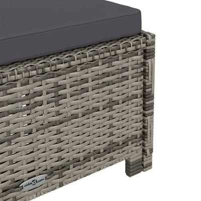 Sun Lounger with Dark Grey Cushion Poly Rattan Grey Payday Deals
