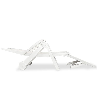 Sun Lounger with Footrest Plastic White Payday Deals