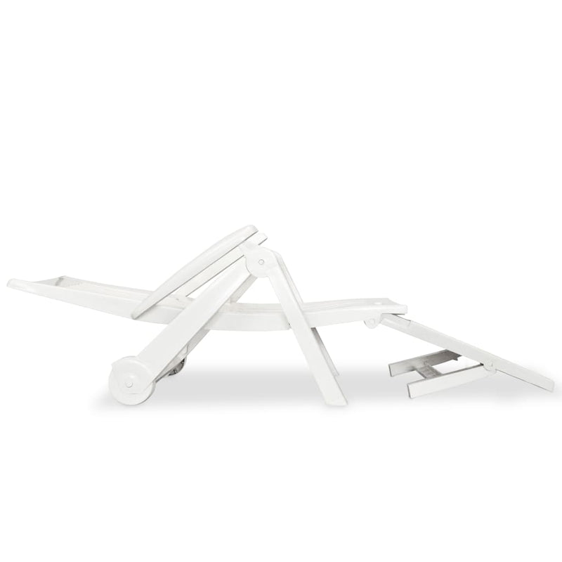 Sun Lounger with Footrest Plastic White Payday Deals
