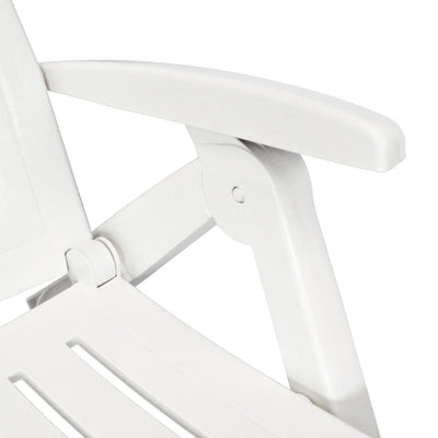 Sun Lounger with Footrest Plastic White Payday Deals