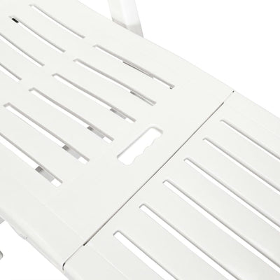 Sun Lounger with Footrest Plastic White Payday Deals