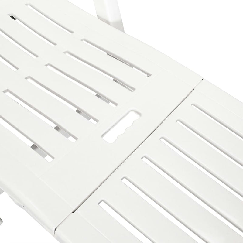 Sun Lounger with Footrest Plastic White Payday Deals