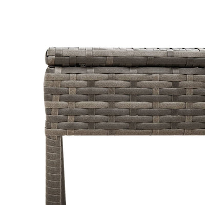 Sun Lounger with Table and Cushion Grey Poly Rattan Payday Deals