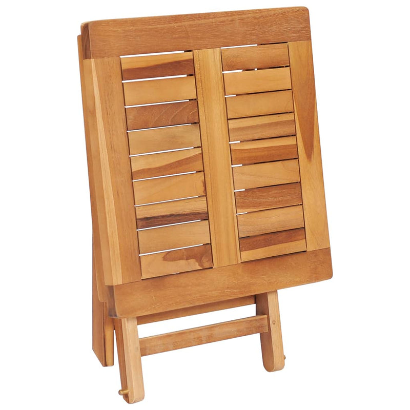 Sun Lounger with Table and Cushion Solid Teak Wood Payday Deals