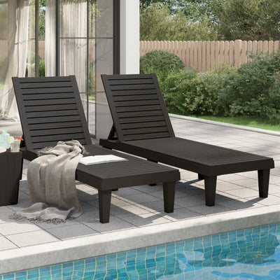 Sun Loungers 2 pcs Black 155x58x83 cm Polypropylene Payday Deals