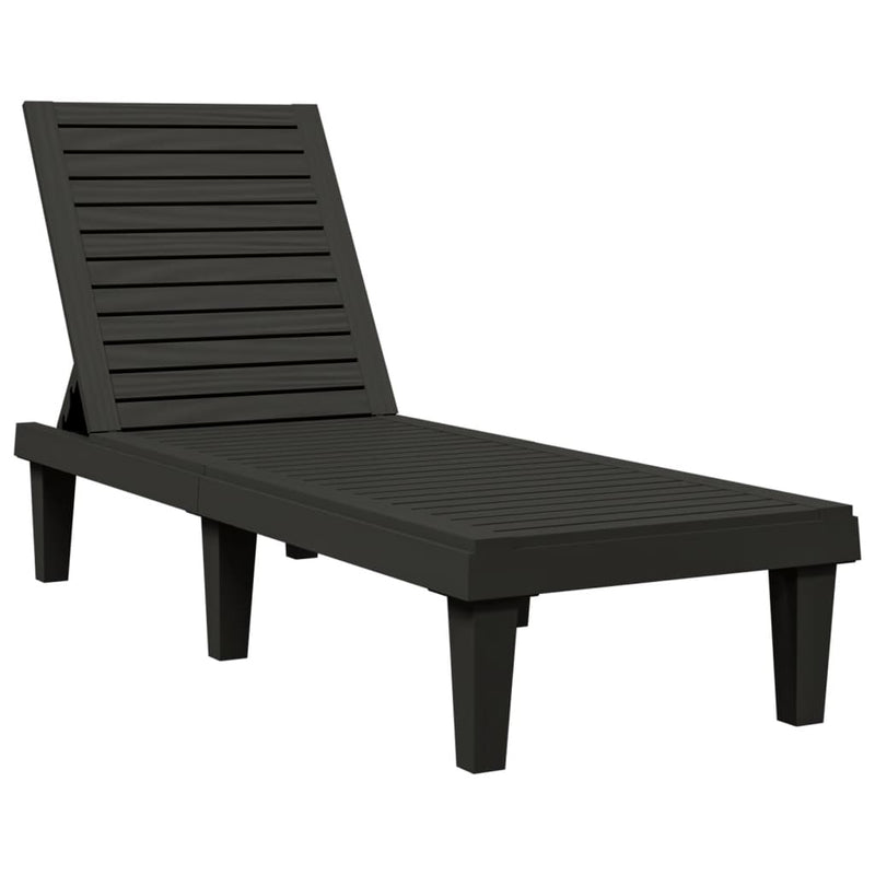 Sun Loungers 2 pcs Black 155x58x83 cm Polypropylene Payday Deals