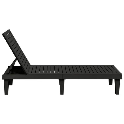 Sun Loungers 2 pcs Black 155x58x83 cm Polypropylene Payday Deals