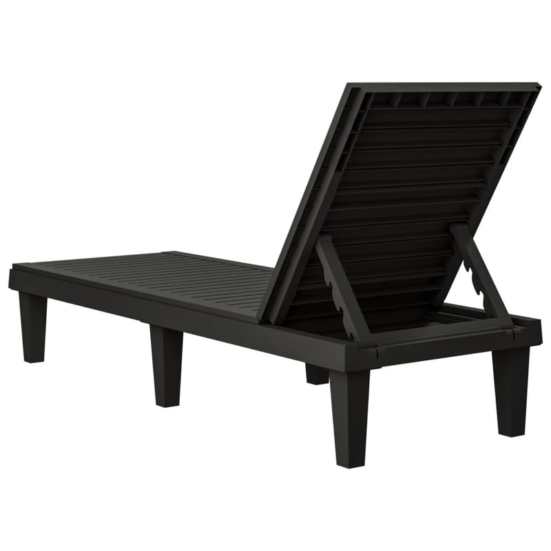 Sun Loungers 2 pcs Black 155x58x83 cm Polypropylene Payday Deals