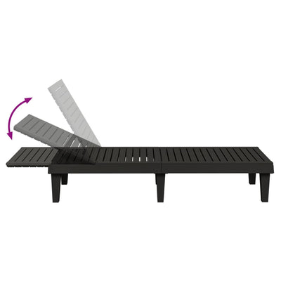 Sun Loungers 2 pcs Black 155x58x83 cm Polypropylene Payday Deals