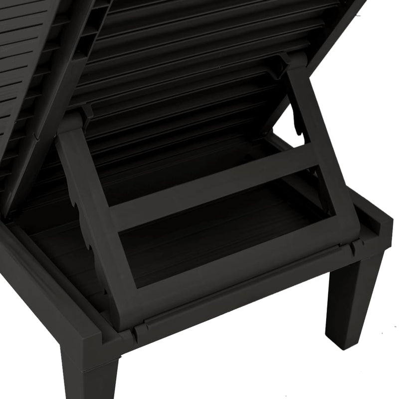 Sun Loungers 2 pcs Black 155x58x83 cm Polypropylene Payday Deals