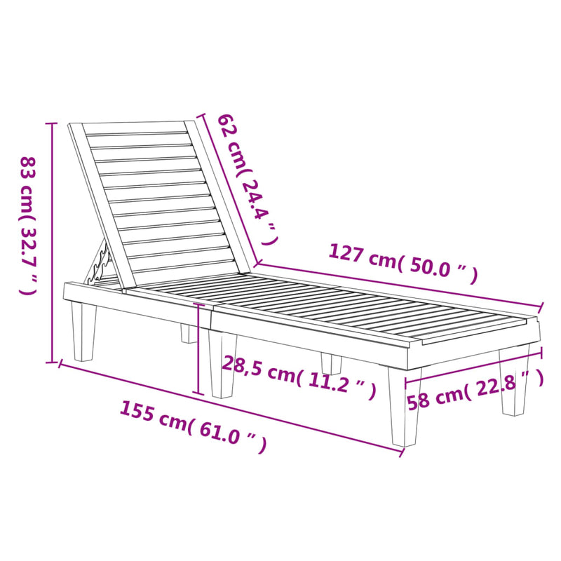 Sun Loungers 2 pcs Black 155x58x83 cm Polypropylene Payday Deals