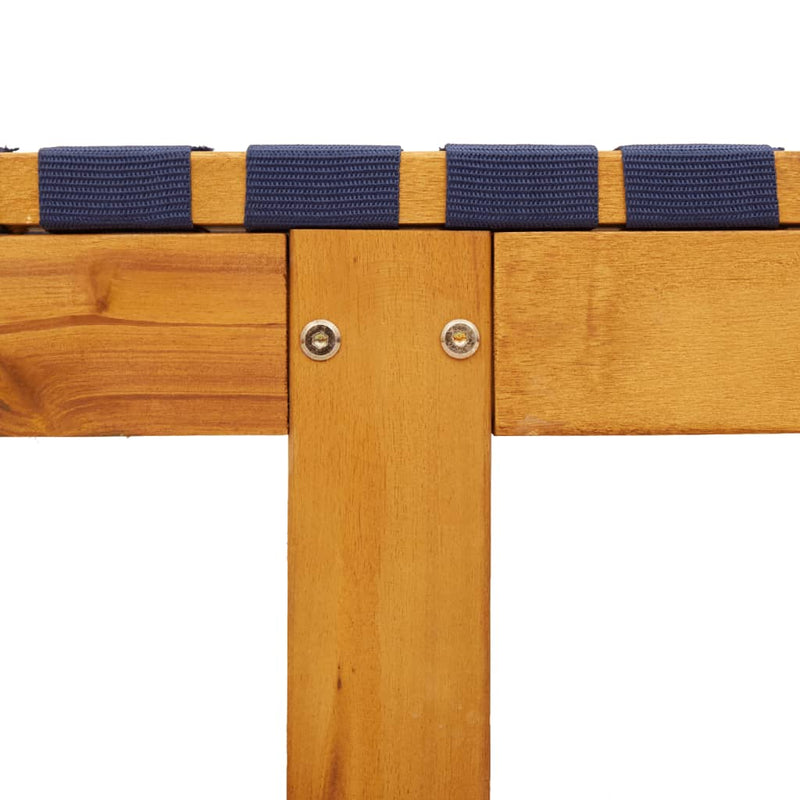 Sun Loungers 2 pcs with Table Dark Blue Solid Wood Acacia Payday Deals