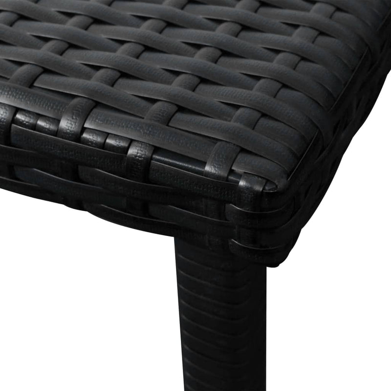 Sun Loungers 2 pcs with Table Poly Rattan Black (42884+42886) Payday Deals