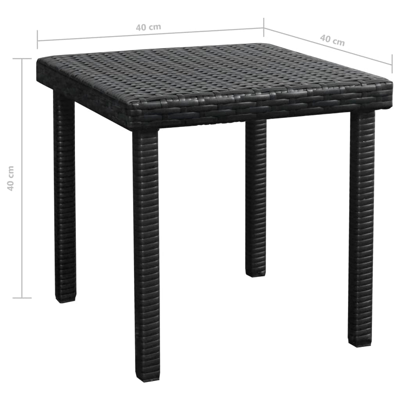 Sun Loungers 2 pcs with Table Poly Rattan Black (42884+42886) Payday Deals